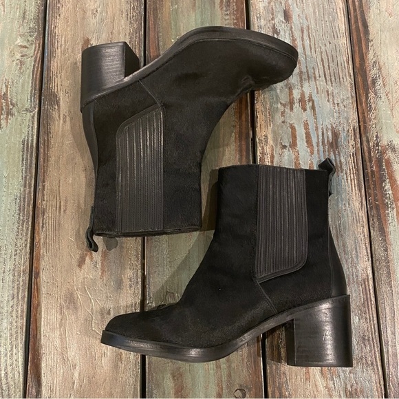 Ugg Camden Cow Hair Exotic Chelsea Ankle Boots Booties Block Heel Black Size 10 - Picture 14 of 14